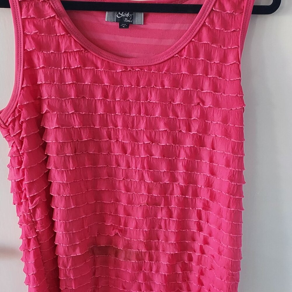Hot pink ruffly tank top